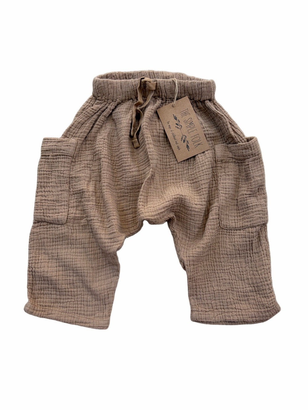 The Simple Folk NWT Size 18-24 Months Muslin Trouser in Tan Camel Cottagecore